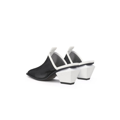 Duotone Mesh Leather Mules-3