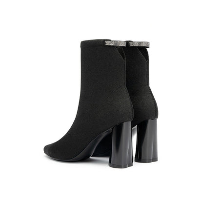 Elegant Pointed Toe Block Heel Ankle Boots-2