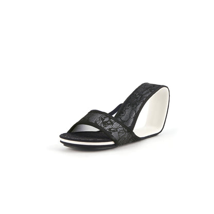 Floral Lace High-Heel Hollow Wedges-1