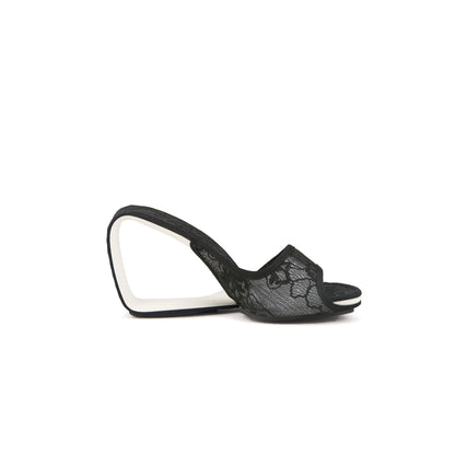 Floral Lace High-Heel Hollow Wedges-2