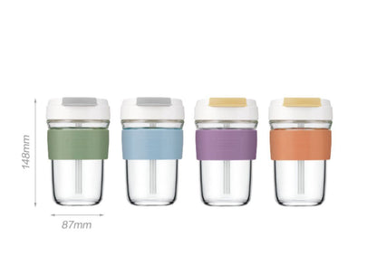 Fresh Bullet Soft Straw 460ml Orange Travel Coffee Mug