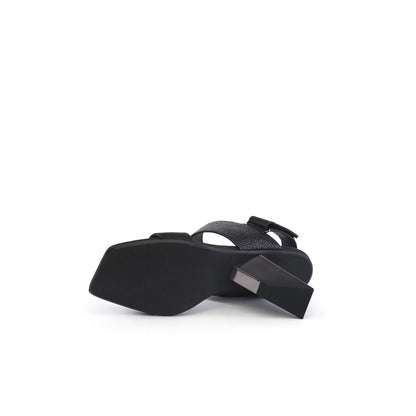 Geometic Heel Fusion Strap Slingback Sandals-4