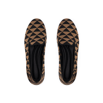 Geometric Soft Soled Slip On Commuter Loafers-1