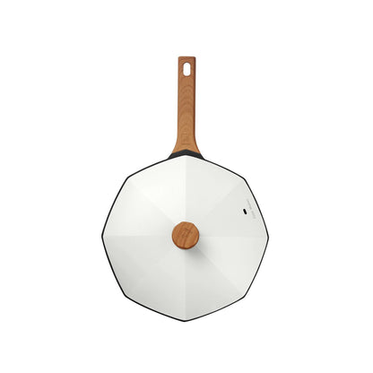 Italiano Octagonal 30cm White Non-stick Wok Pan - The Epitome of Culinary Excellence-1