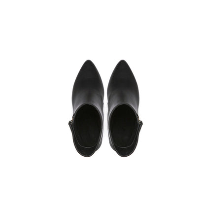Leather Ankle Boots with Slanted Zipper-3