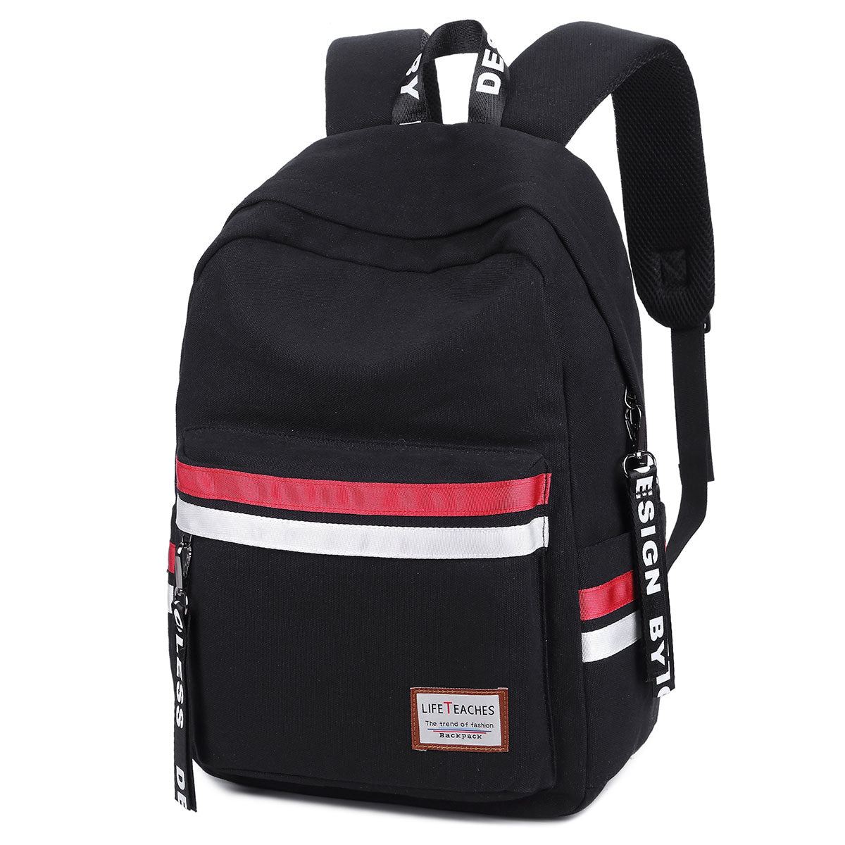 Leisure Waterproof Striped Backpack-1