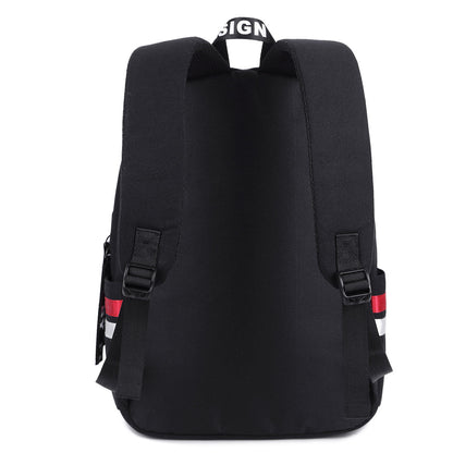Leisure Waterproof Striped Backpack-4