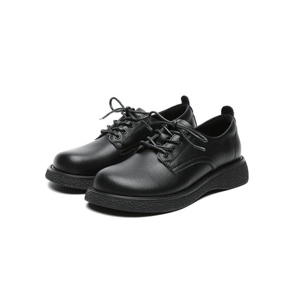 Low Cut Black Leather Shoes-1