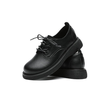 Low Cut Black Leather Shoes-2