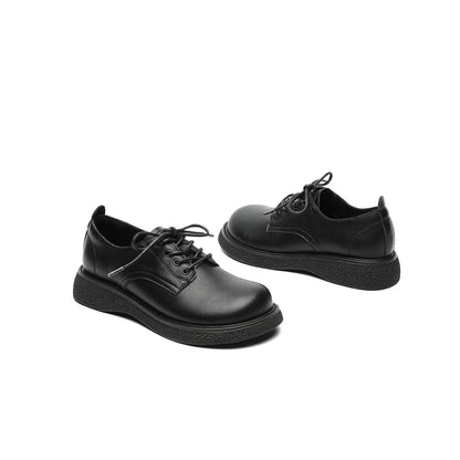 Low Cut Black Leather Shoes-3