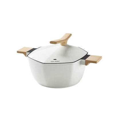 Maple Leaf 24cm White Non-stick Soup Pot - A Taste of Everyday Elegance