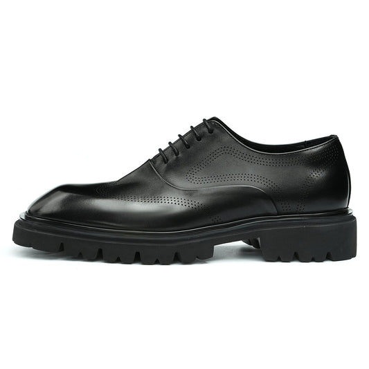 Men’s Breathable Square Toe Oxford Lace Up Dress Shoes-0