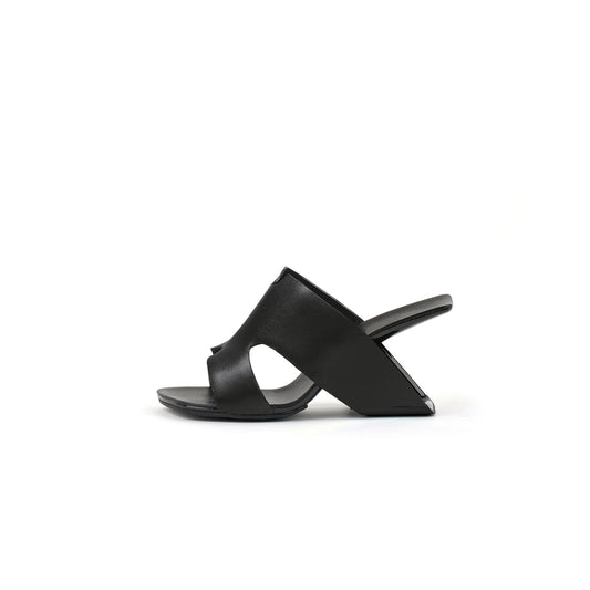 Modern Leather Heel Mule Sandals-0