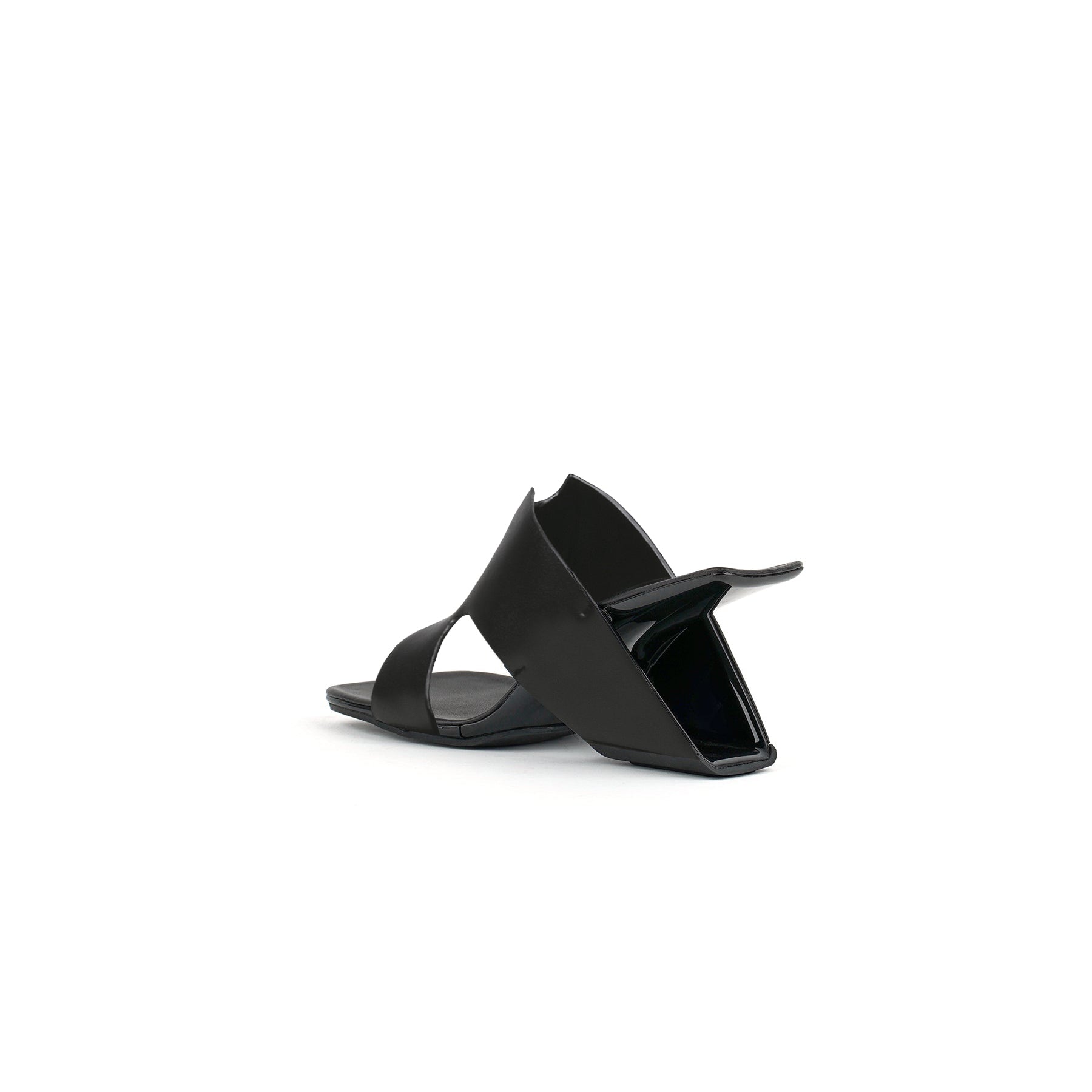 Modern Leather Heel Mule Sandals-2