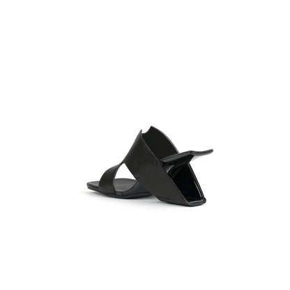 Modern Leather Heel Mule Sandals-2