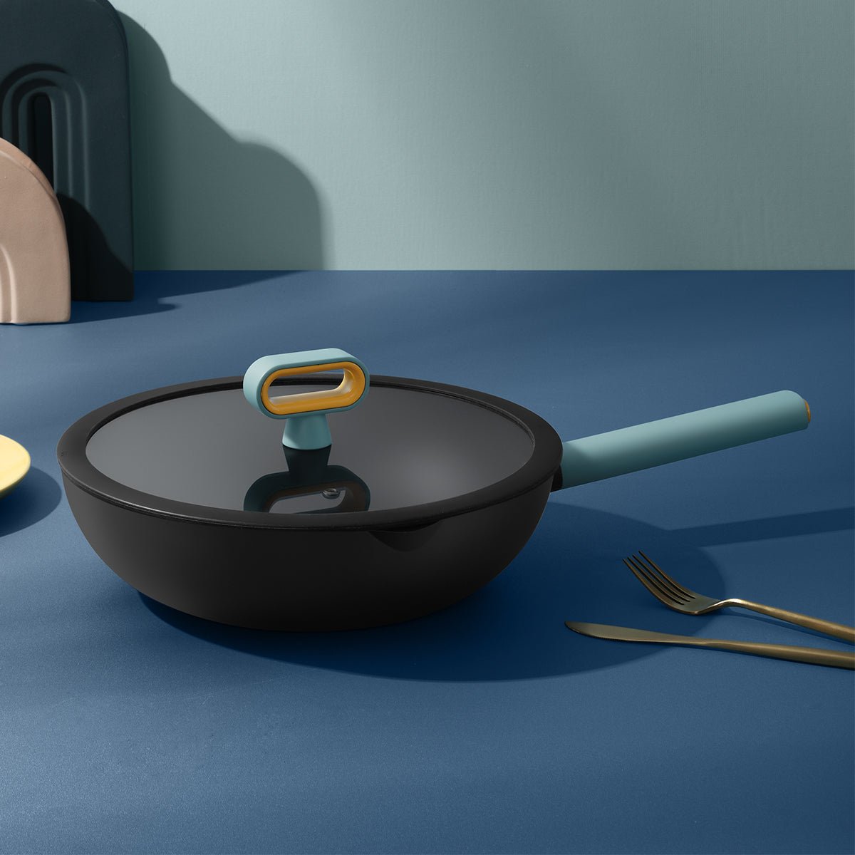 Nordic Starry Stone 28cm Black Non-stick Wok Pan - Elegance in Every Meal-2