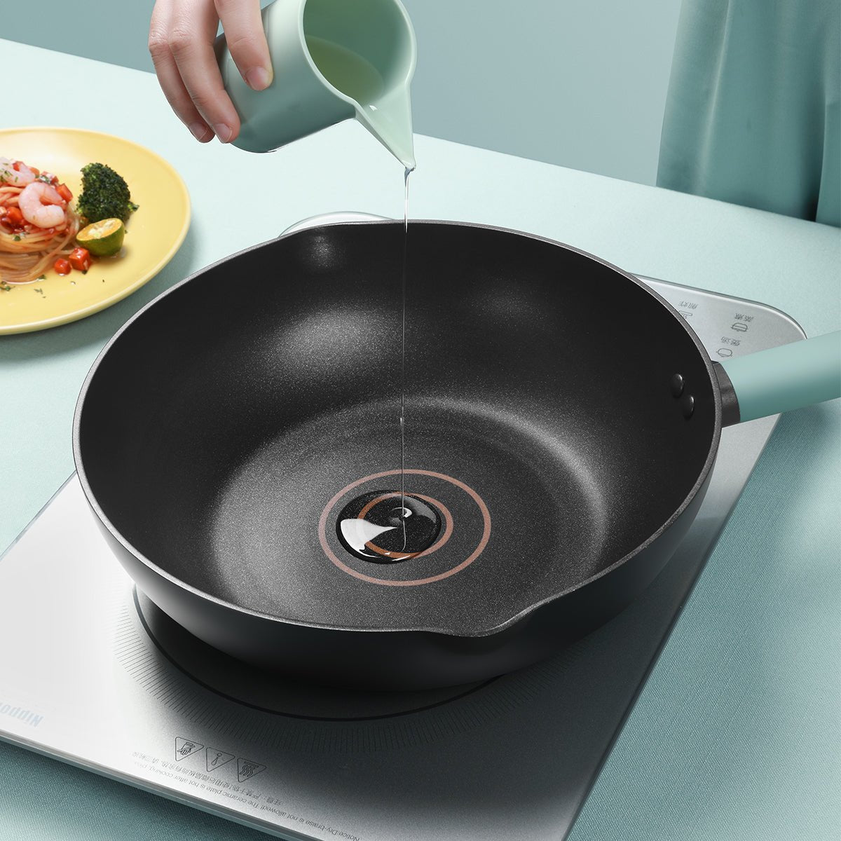 Nordic Starry Stone 28cm Black Non-stick Wok Pan - Elegance in Every Meal-3
