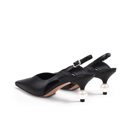 Pearl Heel Slingback Sandals-4