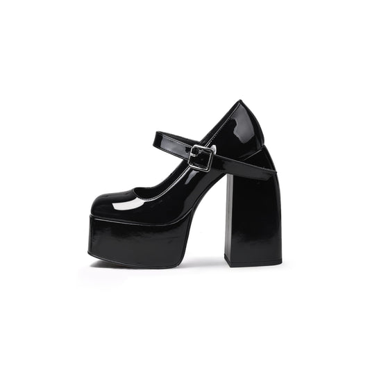 Platform-Heel Mary Jane Pumps-0