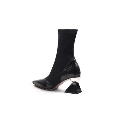 Pointed Toe Glam Ankle Boots-3