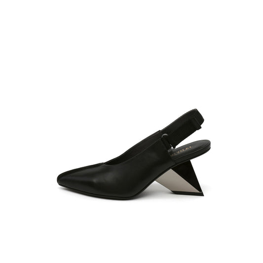 Pointed Toe Leather Slingback Sandals-0