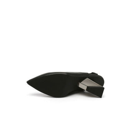 Pointed Toe Leather Slingback Sandals-4