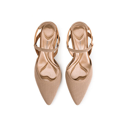 Pointed Toe Slingback Strap Kitten Heels-2
