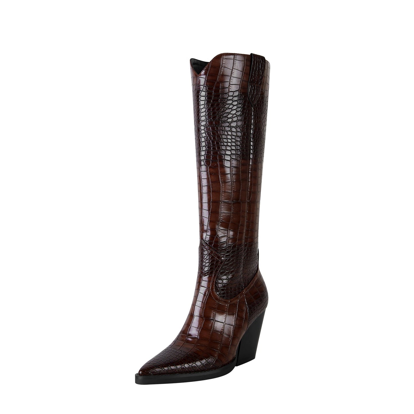 Rich Tone Leather Country Knee High Boots