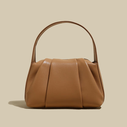 Ruched Leather Handbag-0