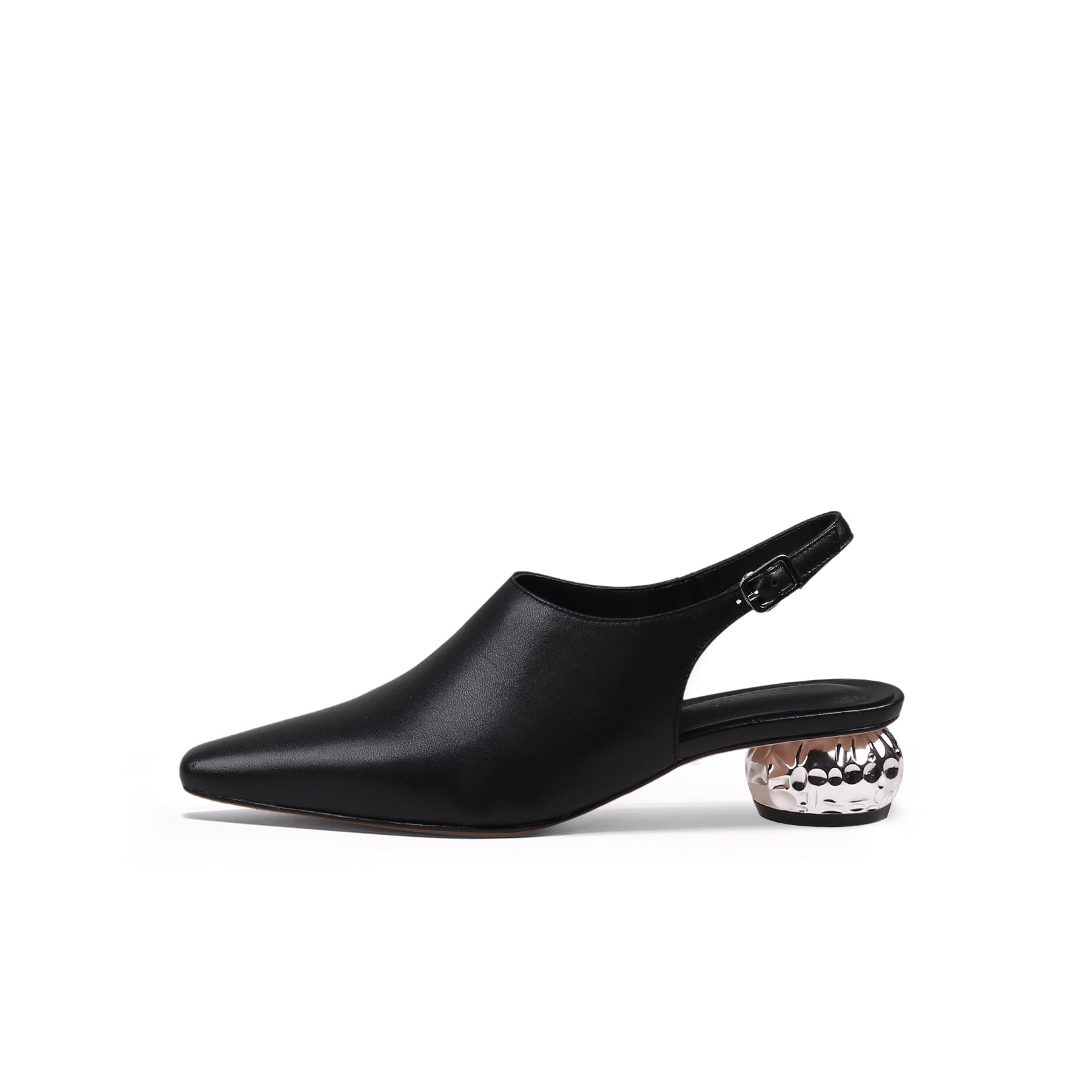 Sculptural Ball Heel Slingback Sandals-0