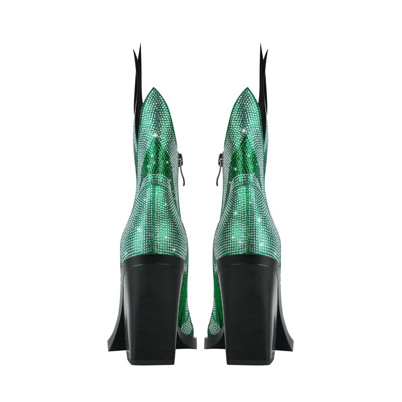 Sparkling Rhinestone Flame Pointed Toe Boots-3