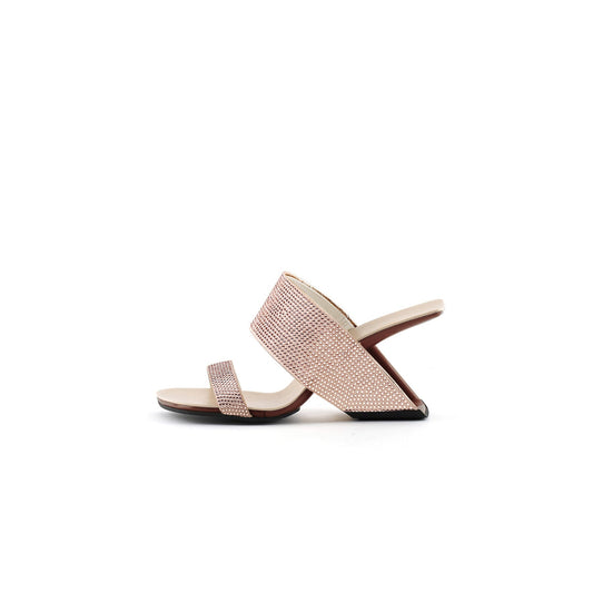 Sparkly Gem-Embellished Hollow Mules-0