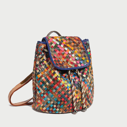 Sunset Everyday Woven Leather Backpack