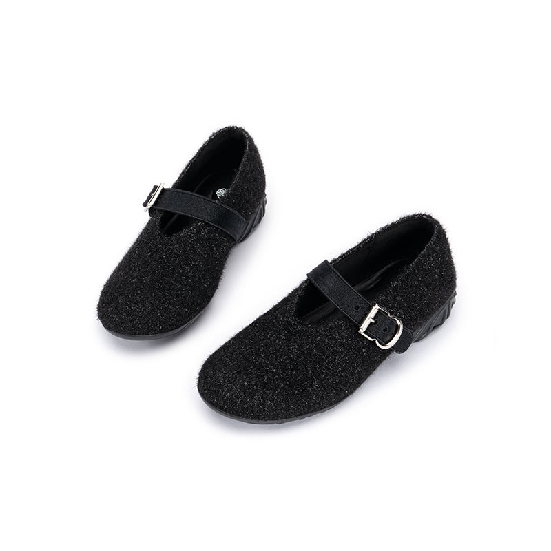 Supportive Soft Round Toe Fuzzy Loafers-1