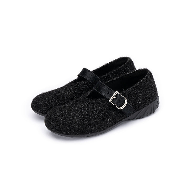 Supportive Soft Round Toe Fuzzy Loafers-2