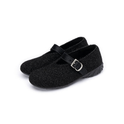 Supportive Soft Round Toe Fuzzy Loafers-2