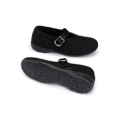 Supportive Soft Round Toe Fuzzy Loafers-3