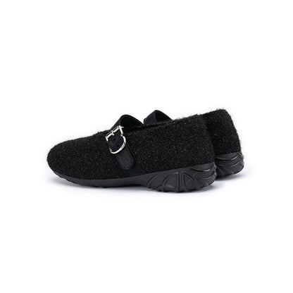 Supportive Soft Round Toe Fuzzy Loafers-4