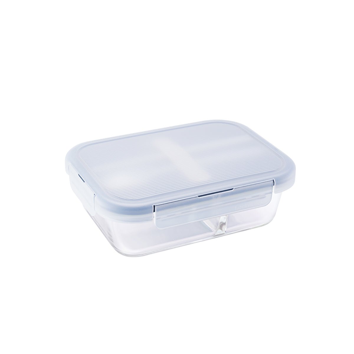 Two Compartment 930ml Microwave Oven Safe Navy Glass Lunch Box With Cutlery - Your Convenient and Durable Meal Companion-0