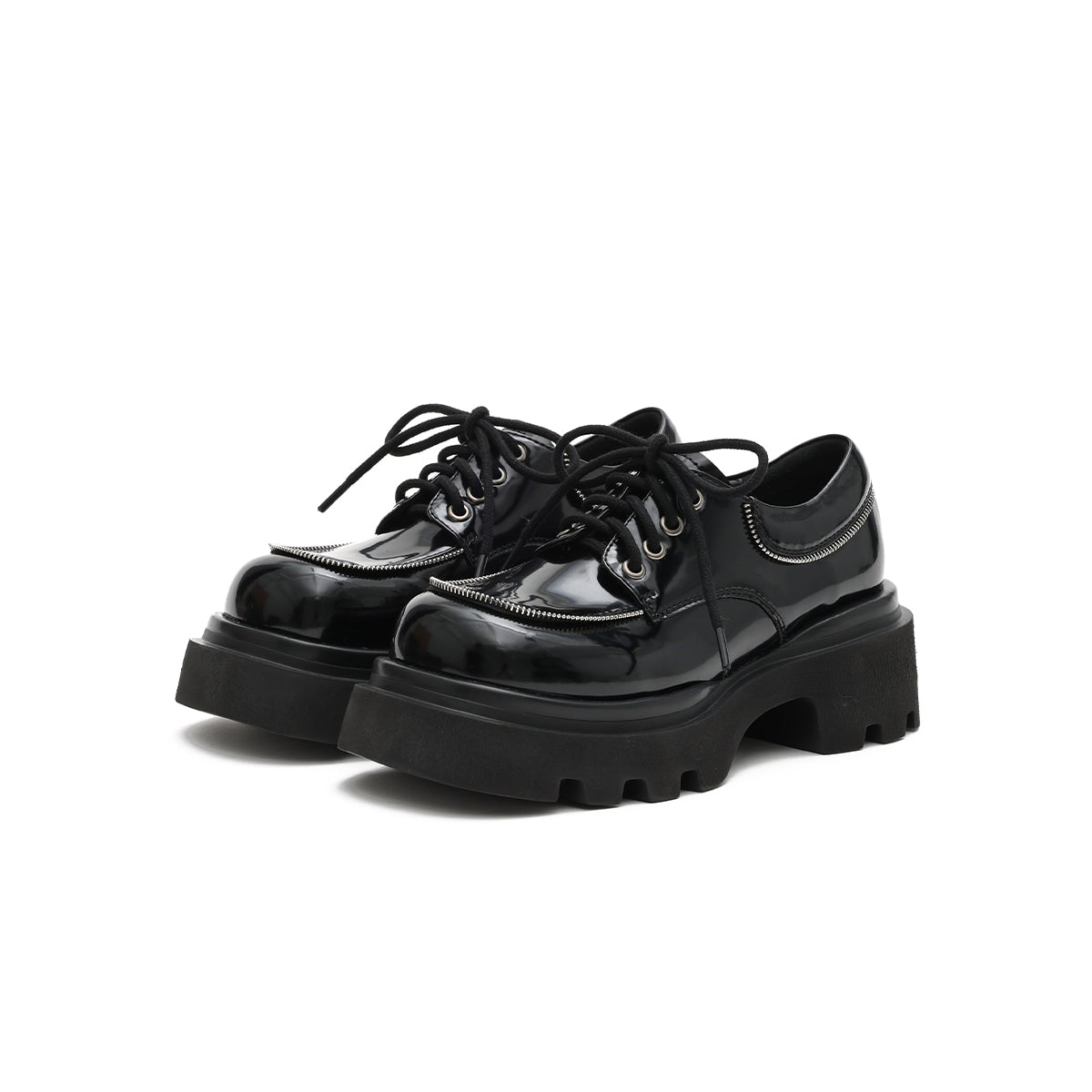 Versatile Chunky Round-Toe Leather Shoes-1