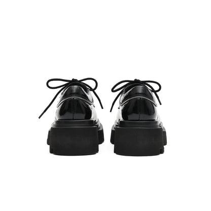 Versatile Chunky Round-Toe Leather Shoes-2