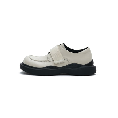 Versatile Round-Toe Velcro-Strap Platform Loafers-0