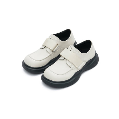 Versatile Round-Toe Velcro-Strap Platform Loafers-1