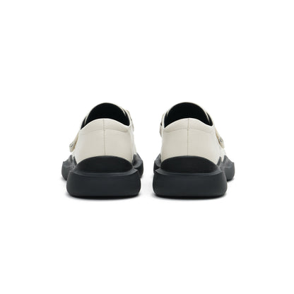 Versatile Round-Toe Velcro-Strap Platform Loafers-2