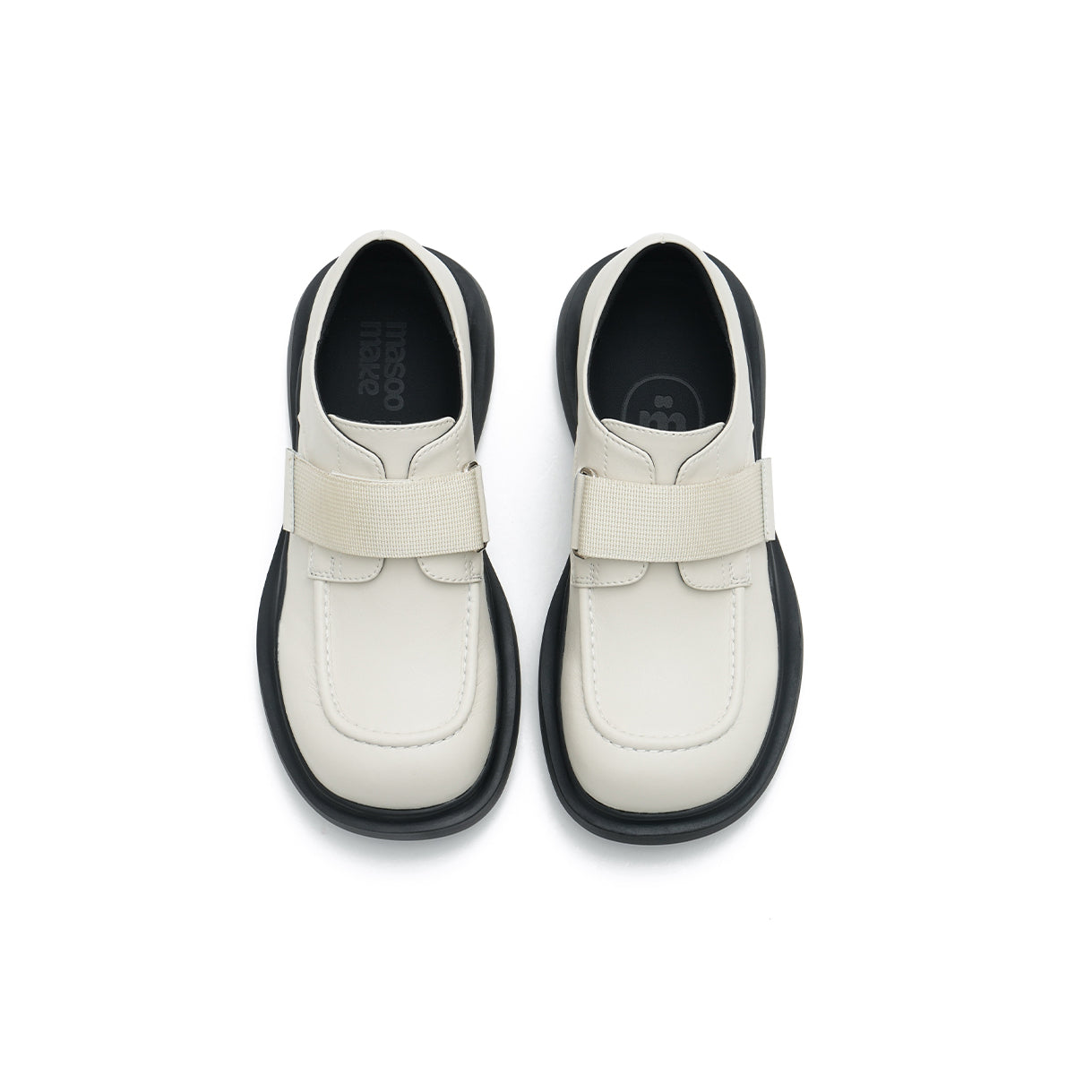 Versatile Round-Toe Velcro-Strap Platform Loafers-4