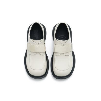 Versatile Round-Toe Velcro-Strap Platform Loafers-4