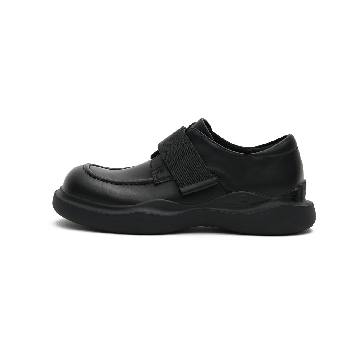 Versatile Round-Toe Velcro-Strap Platform Loafers-5