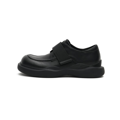 Versatile Round-Toe Velcro-Strap Platform Loafers-5