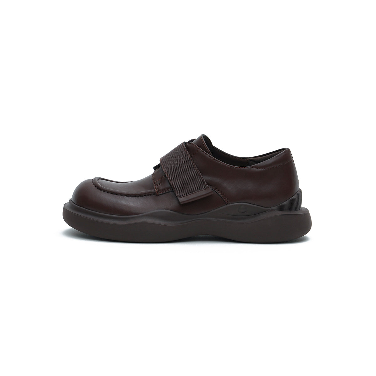 Versatile Round-Toe Velcro-Strap Platform Loafers-6