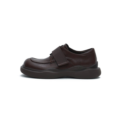 Versatile Round-Toe Velcro-Strap Platform Loafers-6
